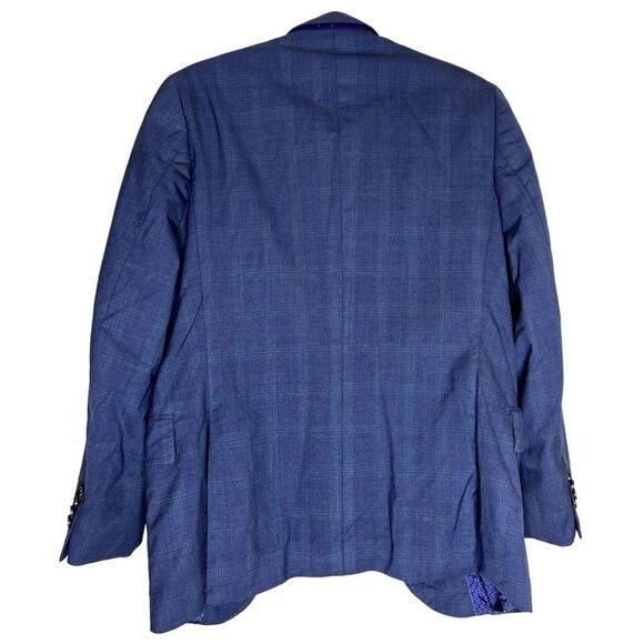 Ted Baker London Jones CT Jacket Blazer Sports Coat  Mens 36 Blue Plaid Preppy - Picture 2 of 8